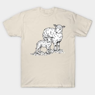 A Sweet Sheep with her little Lamb T-Shirt